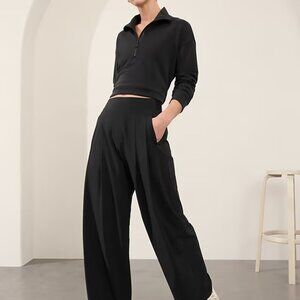 NWT Athleta Brooklyn Heights Wide Leg Pant Size 4 Tall Black